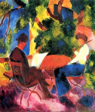 Couple at the garden table by Macke