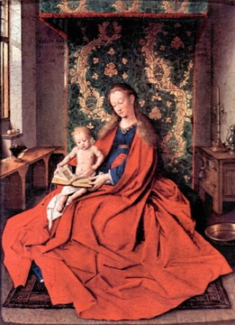 Madonna and child reading by Jan Van Eyck