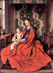 Madonna and child reading by Jan Van Eyck