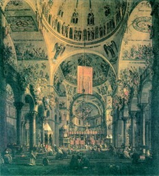 San Marco, inside view by Canaletto