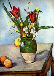 Still Life, Tulips and Apples by Cezanne